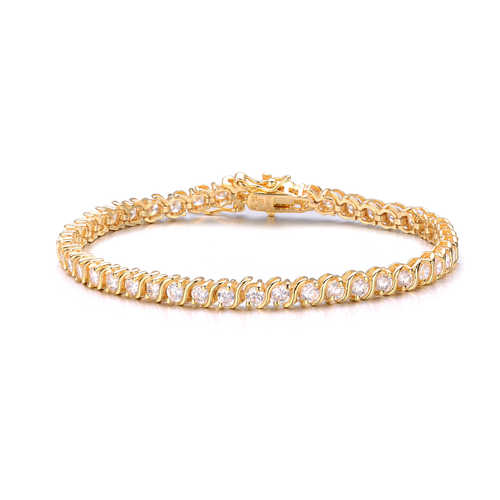 Collette Z Gold Overlay Cubic Zirconia Eternity Bracelet