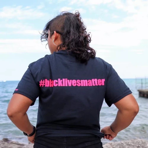 Black Lives Matter/Resist Fist Tee with BLACK LIVES MATTER on back