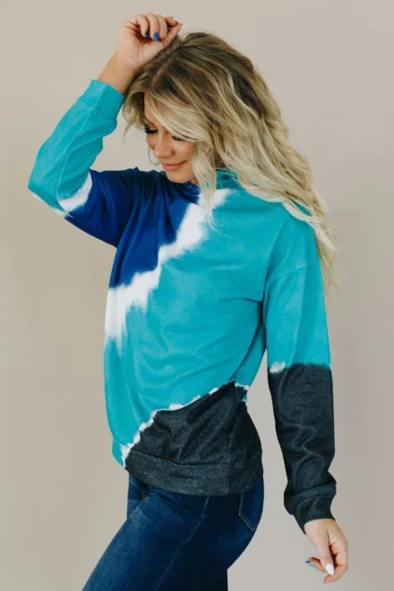 Down the Line Colorblock Tie Dye Hoodie