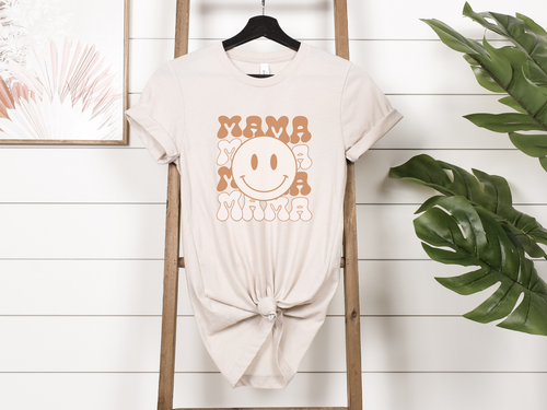 Retro Smiley Face Mama Shirt - Mother's Day Tee
