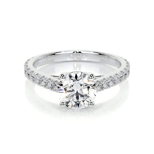 1.00 CTW Round Brilliant Crafted Lab Grown Diamond Ring White Gold (G-VS2)