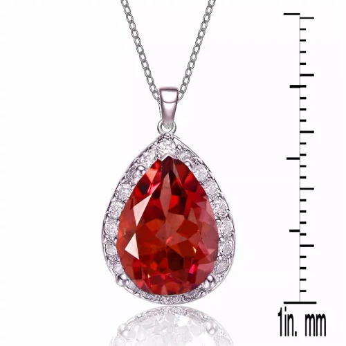 Collete Z Sterling Silver Ruby Cubic Zirconia Pendant