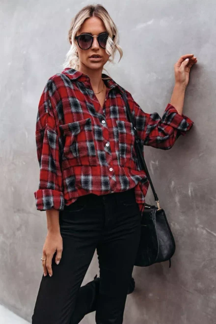 Cotton Blend black and red bold hues Shirt