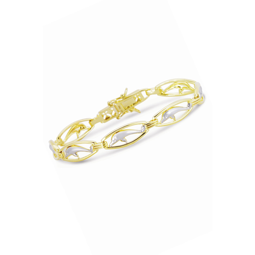 Collette Z Sterling Silver Dolphin Circle Link Bracelet