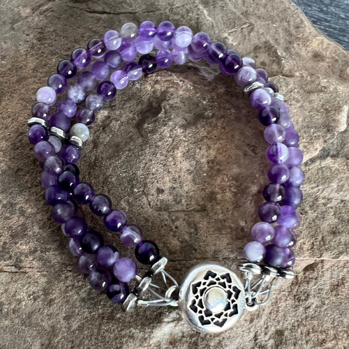 Amethyst Stacked Bead Bracelet