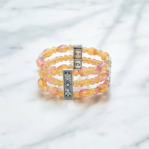 Glass Bead Cuff Bracelet 