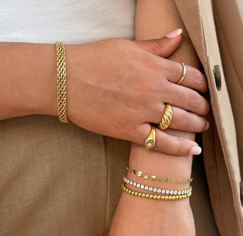 VENETTA GOLD BRAIDED LINK CHAIN BRACELET SAMPLE