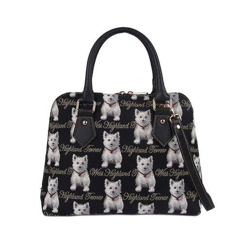 Westie Dog Convertible Top Handle Purse Handbag