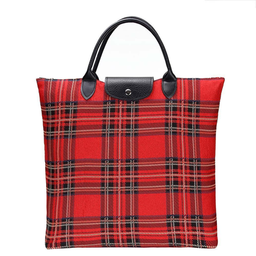 Royal Stewart Tartan Foldaway Grocery Bag