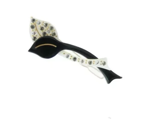 Wire Magalia Barrette with Rhinestone Accents