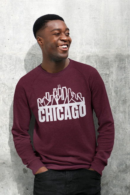 Chicago Skyline Crewneck with "Chicago" Text
