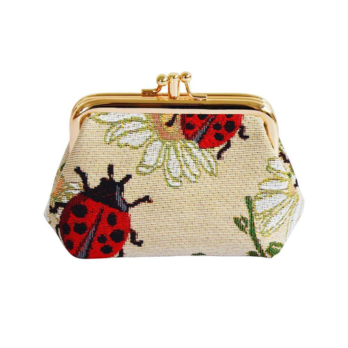 Ladybug Coin Clasp Frame Purse Wallet