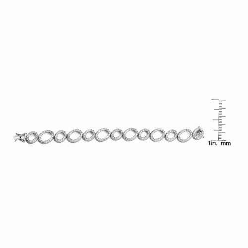 Collette Z Sterling Silver Cubic Zirconia Oval Shape Link Bracelet