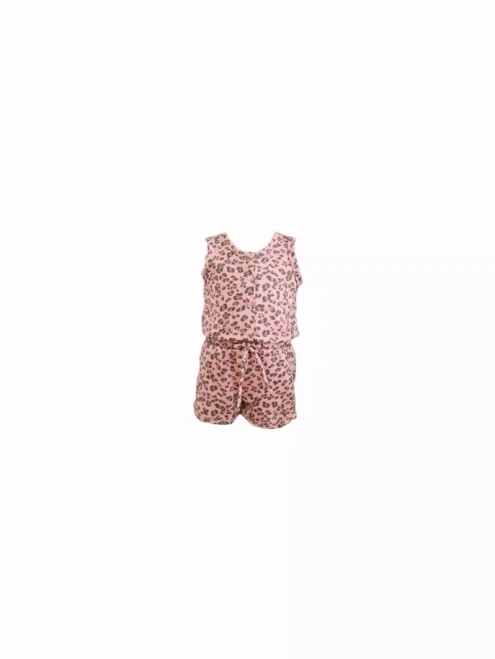 Dusty Rose Leopard Sleeveless Romper