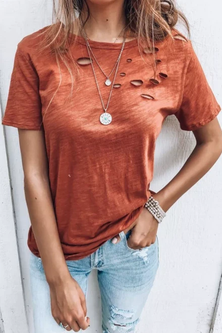 Summer Holes Crew Neck T-shirt