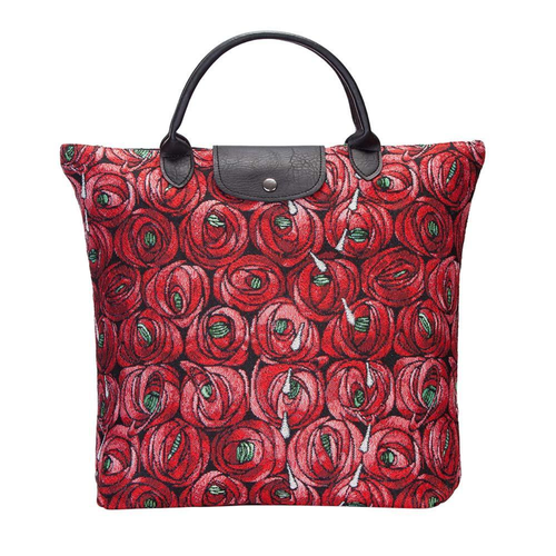 Rennie Mackintosh Rose And Teardrop Foldaway Grocery Bag