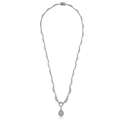 Collette Z Sterling Silver Cubic Zirconia Pear Drop Necklace