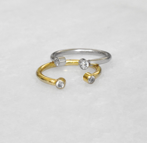 JOLIE GOLD CZ DIAMOND OPEN RING