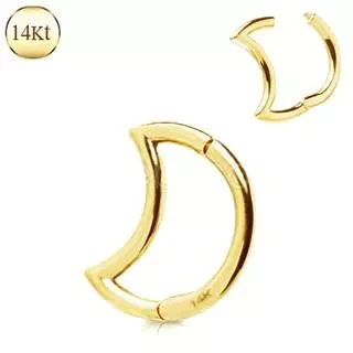 14Kt. Yellow Gold Crescent Moon Seamless Clicker Ring