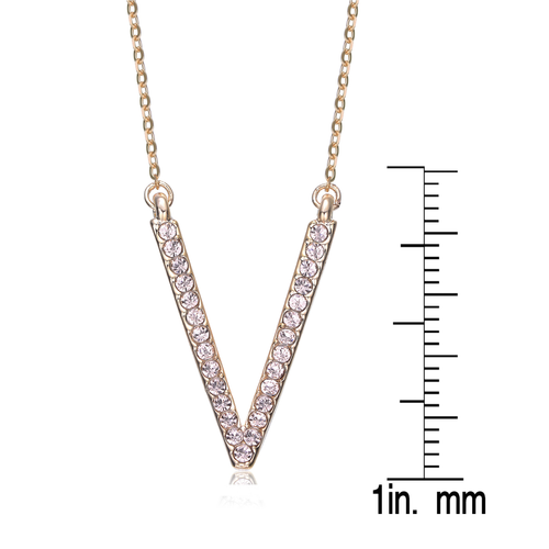 Collette Z Gold Plated Sterling Silver Cubic Zirconia V Necklace
