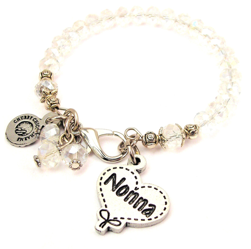 Nonna Quilted Heart Splash Of Color Crystal Bracelet