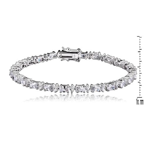 Collette Z Gold Plated Sterling Silver Blue Cubic Zirconia Stud Bracelet
