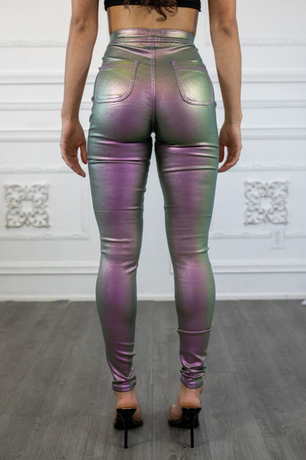 Metallic Dimensions Disco Stretch Pants