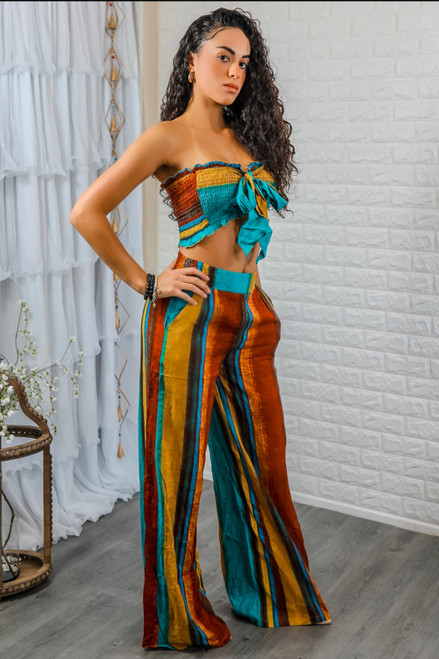 Stripe a Pause Multi Color Pant and Top Set