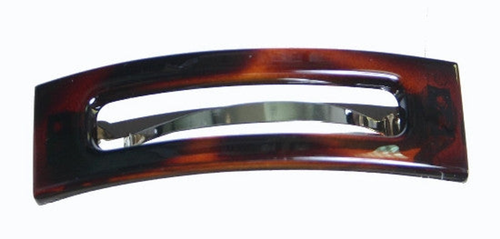 Open Rectangle Box Barrette Tortoise Shell