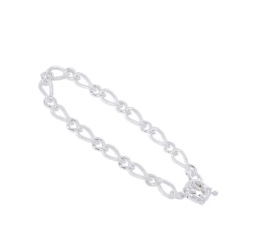 Sterling Silver Plated Fancy Figaro Bracelet