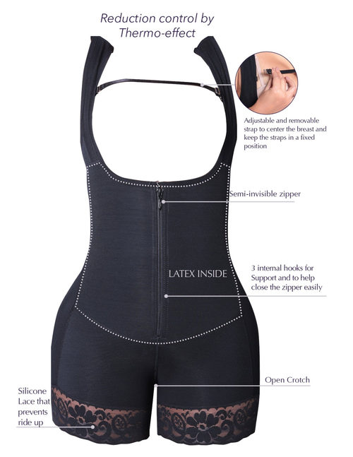 Siluet  Bodysuit Slimming Shaper with latex Wide Straps