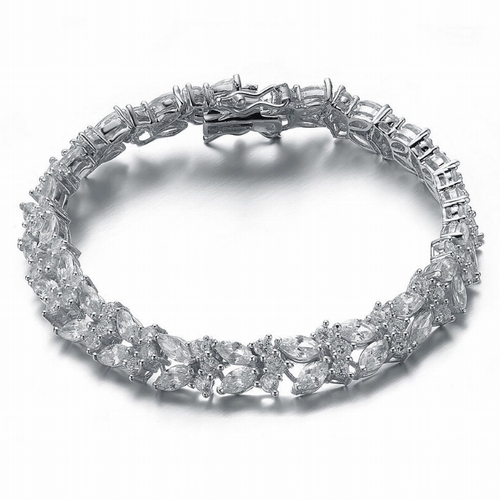 Collette Z Sterling Silver Cubic Zirconia Classic Bracelet
