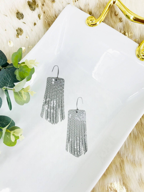 Sterling  Snake Leather Dangle Earrings