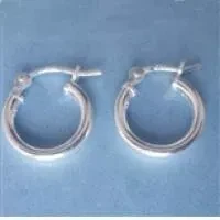 12mm Sterling Silver Hoop Earrings - (1 Pair)