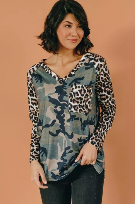 Crazier Things Leopard Camo Top