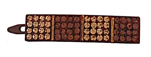 Rubber Handmade Barrette with 64 Gold Stones