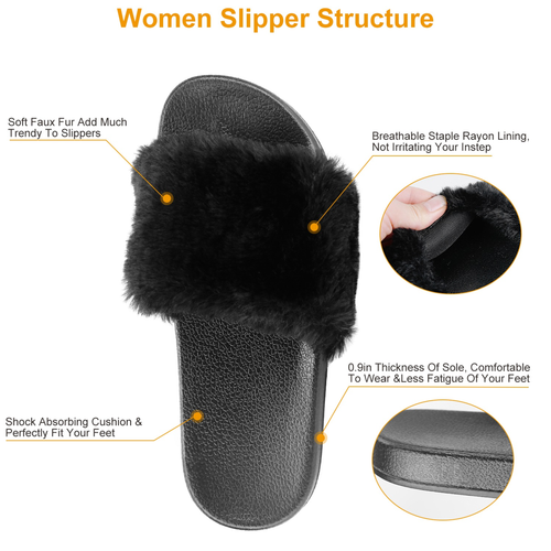 Women Faux Fur Slippers 