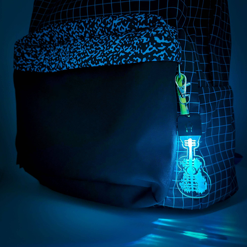 Acoustic Guitar with Lake Scene LED Keychain with Clip