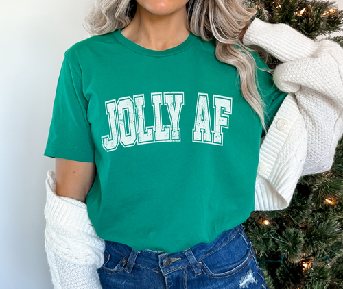 Funny Christmas Shirt - Jolly AF Preppy College Style