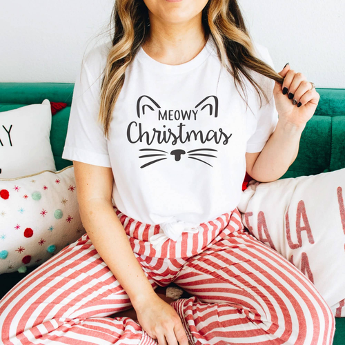 Christmas Shirt | Meowy Christmas Cat Lover shirt