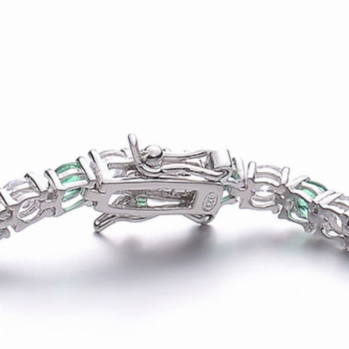 Collette Z Sterling Silver and Green Cubic Zirconia Fashion Bracelet