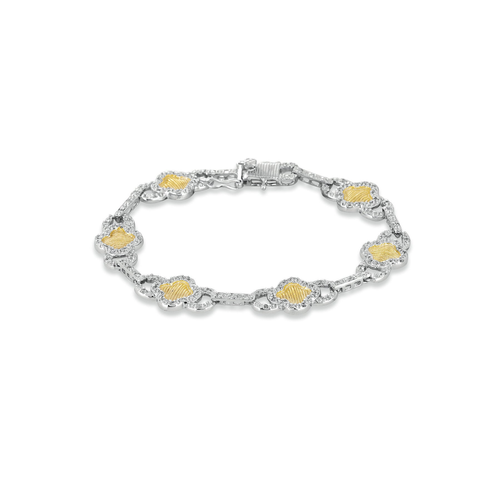 Collette Z Sterling Silver Yellow Cubic Zirconia Link Bracelet