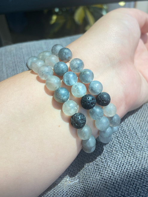 Cloud Quartz Bead Bracelet