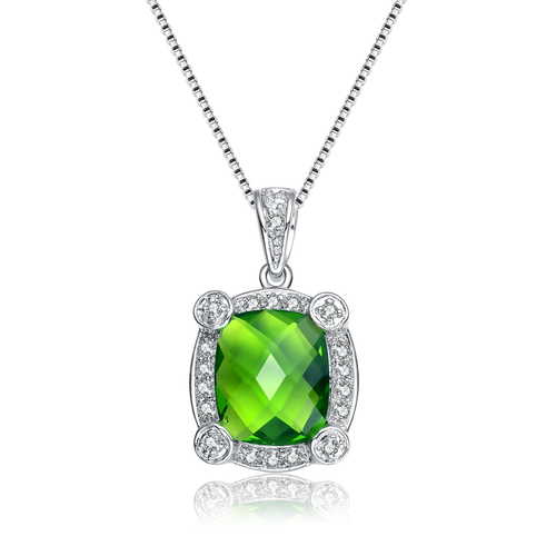 Collette Z Sterling Silver Green Cubic Zirconia Pendant Necklace