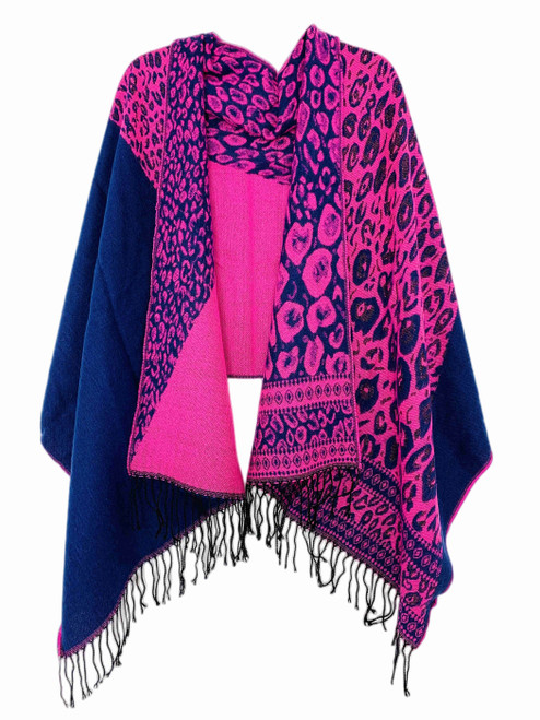Fuchsia Leopard Blanket Scarf