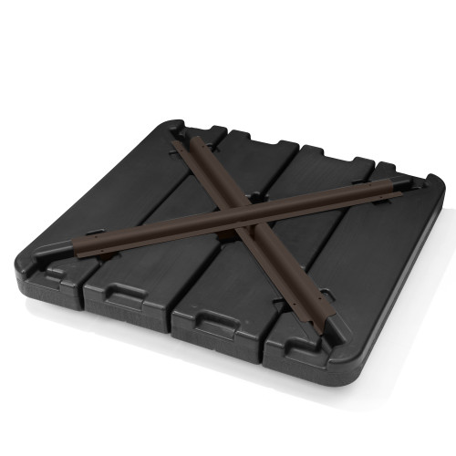 Black Cantilever Umbrella Fillable Steel In Ground Umbrella Base