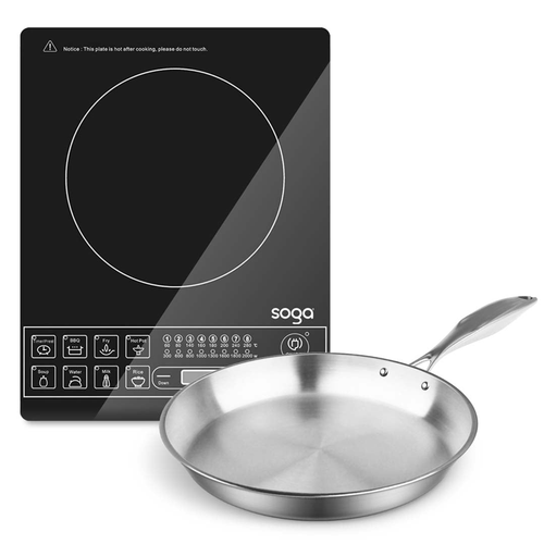Electric Smart Induction Cooktop and  Stainless Steel Fry Pan Cooking Frying Pan
