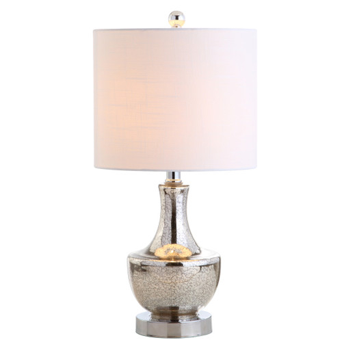 20" Silver Novelty Desk Lamp LED With Drum Shade
