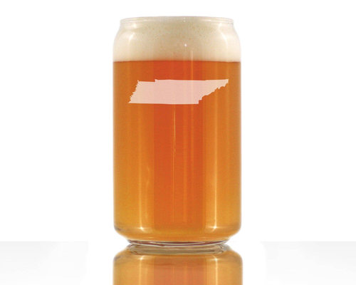 Tennessee Outline Beer Can Pint Glass - Tennesseans Gifts
