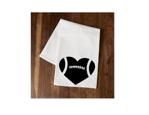 Heart Shaped Football Tea Towel